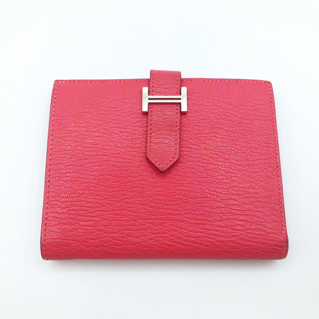 HERMÈS エルメス ベアンコンパクト ローズアザレ × シルバー金具